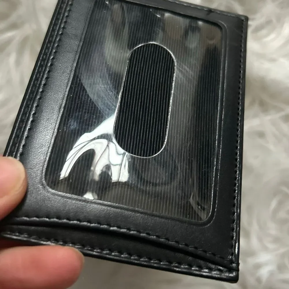 MERCEDES BENZ Genuine OEM Black Leather Card Holder Wallet Window